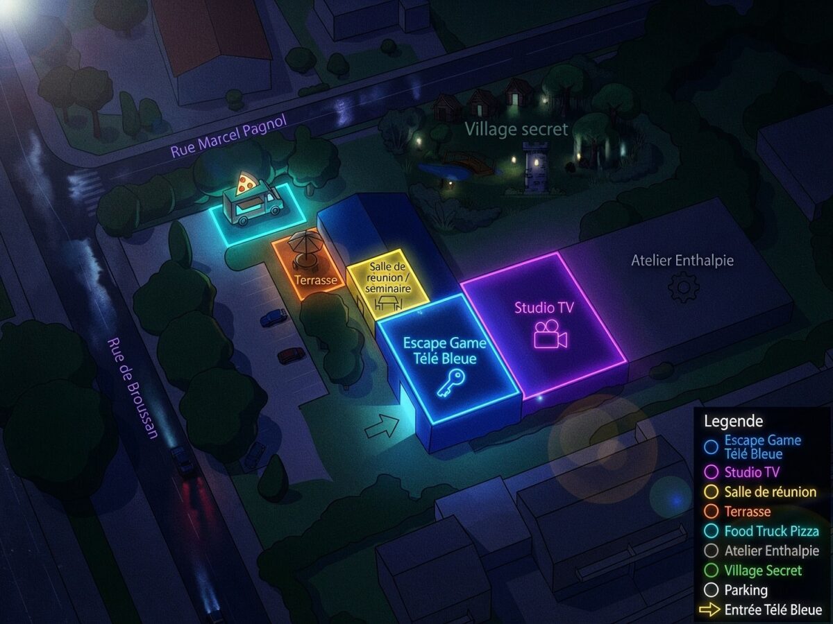 plan Télé bleue de nuit